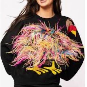 QUEEN OF SPARKLES Black Sweater with Multicolor Design